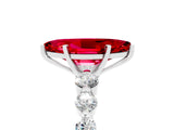 White gold Marquise Cut Solitaire Ruby Ring with Pave Band and Four-Prong Setting_5