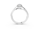 White gold Marquise Cut Solitaire Twist Band Ring with Four-Prong Setting_118
