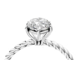 White gold Marquise Cut Solitaire Twisted Band 4-Prong Ring_223