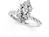 White gold Marquise Cut Solitaire Twisted Band with Four-Prong Setting_162