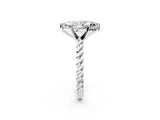 White gold Marquise Cut Solitaire Twisted Band with Four-Prong Setting_163