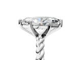 White gold Marquise Cut Solitaire Twisted Band with Four-Prong Setting_166