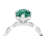 White gold Marquise Cut Solitaire Twisted Band with Prong Setting_16