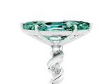 White gold Marquise Cut Solitaire Twisted Band with Prong Setting_17