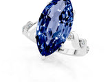 White gold Marquise Cut Solitaire Twisted Band with Prong Setting_19