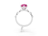 White gold Marquise Cut Solitaire Twisted Band with Prong Setting_21