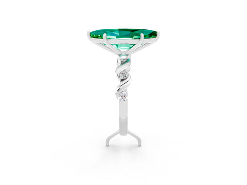 White gold Marquise Cut Solitaire Twisted Band with Prong Setting_26