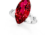 White gold Marquise Cut Solitaire Twisted Band with Prong Setting_37