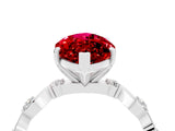 White gold Marquise Cut Solitaire Twisted Band with Prong Setting_40