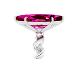 White gold Marquise Cut Solitaire Twisted Band with Prong Setting_5