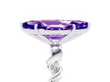 White gold Marquise Cut Solitaire Twisted Band with Prong Setting_5