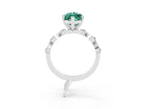 White gold Marquise Cut Solitaire Twisted Band with Prong Setting_9