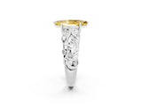 White gold Marquise Cut Solitaire Yellow Sapphire Leaf-Inspired Vine Band Ring with Prong Setting_26
