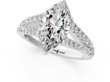 White gold Marquise Cut Split Shank Pave Diamond Engagement Ring with Four-Prong Setting_29