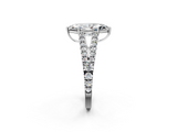 White gold Marquise Cut Split Shank Pave Diamond Engagement Ring with Four-Prong Setting_30