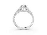 White gold Marquise Cut Split Shank Pave Diamond Ring with Four-Prong Setting_69