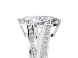 White gold Marquise Cut Split Shank Pave Diamond Ring with Four-Prong Setting_71