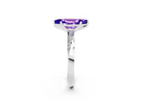 White gold Marquise Cut Tanzanite Engagement Ring with Side Stone Accents and Four-Prong Setting_29