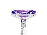 White gold Marquise Cut Tanzanite Engagement Ring with Side Stone Accents and Four-Prong Setting_32