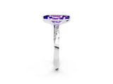 White gold Marquise Cut Tanzanite Engagement Ring with Side Stone Accents and Four-Prong Setting_86
