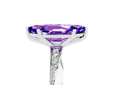 White gold Marquise Cut Tanzanite Engagement Ring with Side Stone Accents and Four-Prong Setting_89