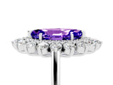 White gold Marquise Cut Tanzanite Floral Double Halo Engagement Ring with Prong Setting_41