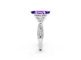 White gold Marquise Cut Tanzanite  Halo Twist Band Solitaire Prong Setting Ring_26