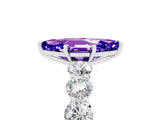 White gold Marquise Cut Tanzanite Prong Setting with Side Stones on a Pave Band_5
