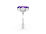 White gold Marquise Cut Tanzanite Ring with Side Stones and Four-Prong Setting_38