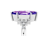 White gold Marquise Cut Tanzanite Ring with Side Stones and Four-Prong Setting_41