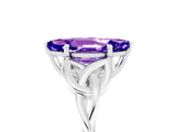 White gold Marquise Cut Tanzanite Solitaire Celtic Knot Ring with Four-Prong Setting_17