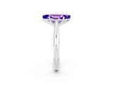 White gold Marquise Cut Tanzanite Solitaire Engagement Ring with Cathedral Setting and Four-Prong Mount_26