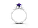 White gold Marquise Cut Tanzanite Solitaire Engagement Ring with Cathedral Setting and Four-Prong Mount_27