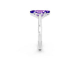 White gold Marquise Cut Tanzanite Solitaire Engagement Ring with Cathedral Setting and Four-Prong Mount_32