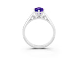White gold Marquise Cut Tanzanite Solitaire Engagement Ring with Cathedral Setting and Four-Prong Mount_33