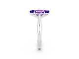 White gold Marquise Cut Tanzanite Solitaire Engagement Ring with Cathedral Setting and Four-Prong Mount_80