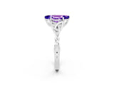 White gold Marquise Cut Tanzanite Solitaire Engagement Ring with Celtic Knot Band and Four-Prong Setting_2