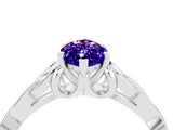 White gold Marquise Cut Tanzanite Solitaire Engagement Ring with Celtic Knot Band and Four-Prong Setting_4