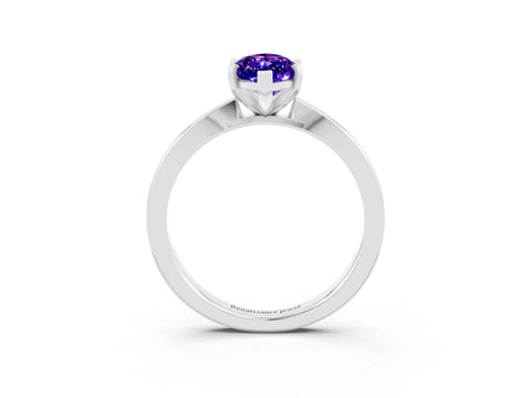 White gold Marquise Cut Tanzanite Solitaire Engagement Ring with Classic Band and Four-Prong Setting_27
