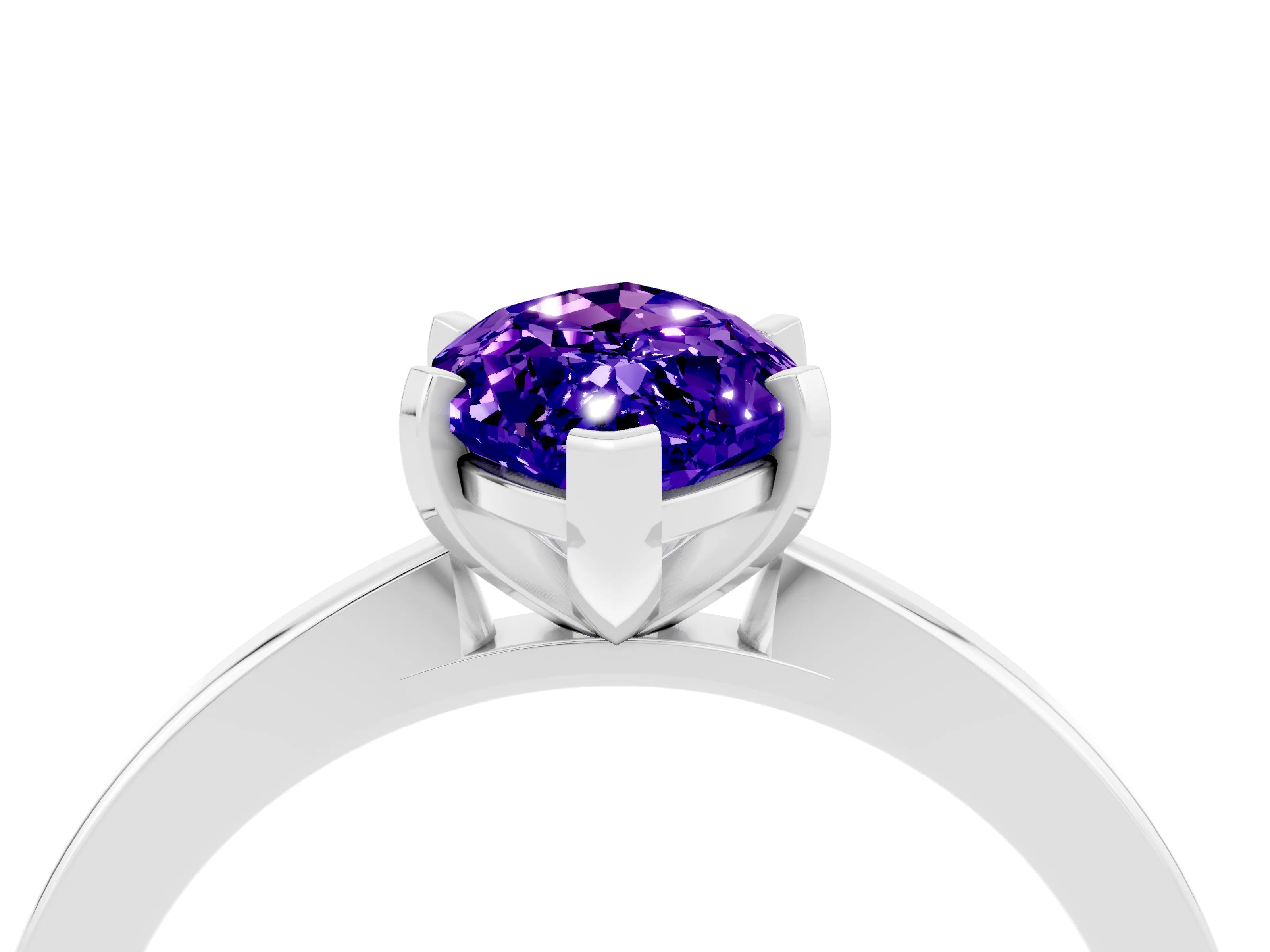 White gold Marquise Cut Tanzanite Solitaire Engagement Ring with Classic Band and Four-Prong Setting_28
