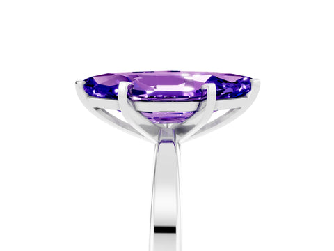 White gold Marquise Cut Tanzanite Solitaire Engagement Ring with Classic Band and Four-Prong Setting_29