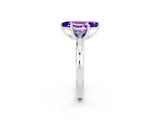 White gold Marquise Cut Tanzanite Solitaire Engagement Ring with Round Band and Four-Prong Setting_2