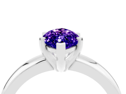 White gold Marquise Cut Tanzanite Solitaire Engagement Ring with Round Band and Four-Prong Setting_4