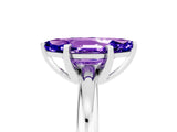 White gold Marquise Cut Tanzanite Solitaire Engagement Ring with Round Band and Four-Prong Setting_5
