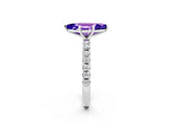 White gold Marquise Cut Tanzanite Solitaire Pavé Band with Four-Prong Setting_2