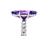 White gold Marquise Cut Tanzanite Solitaire Pavé Band with Four-Prong Setting_5