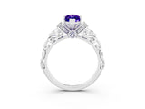 White gold Marquise Cut Tanzanite Solitaire Ring with Filigree Band and Four-Prong Setting_27