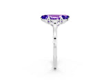 White gold Marquise Cut Tanzanite Solitaire Ring with Flower Prong Setting and Classic Band_14