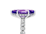White gold Marquise Cut Tanzanite Solitaire Ring with Pavé Band and Four-Prong Setting_29