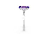 White gold Marquise Cut Tanzanite Solitaire Ring with Thin Band and Four-Prong Setting_14